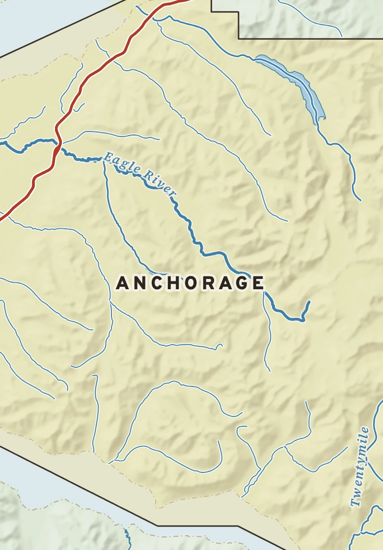 Atlas plate of Anchorage, Alaska.
