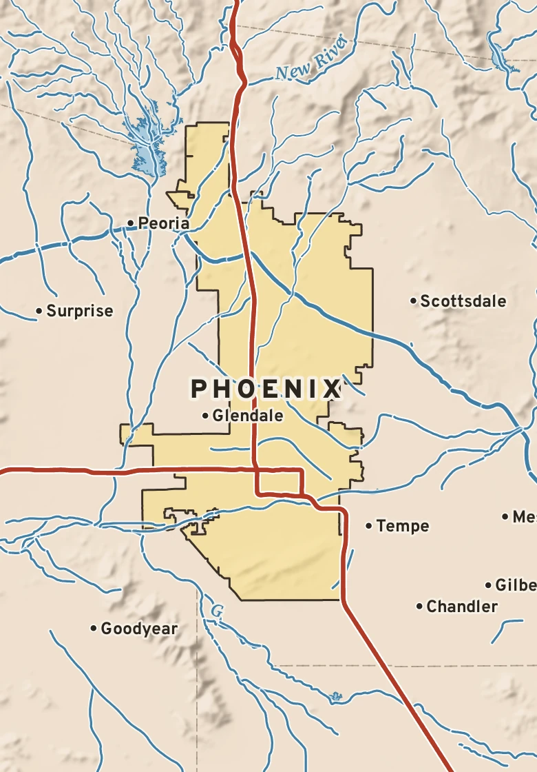 Atlas plate of Phoenix, Arizona.