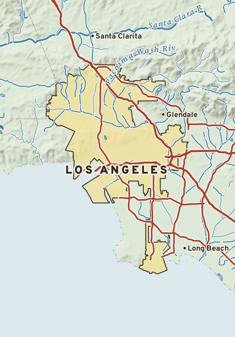 Atlas plate of Los Angeles, California.