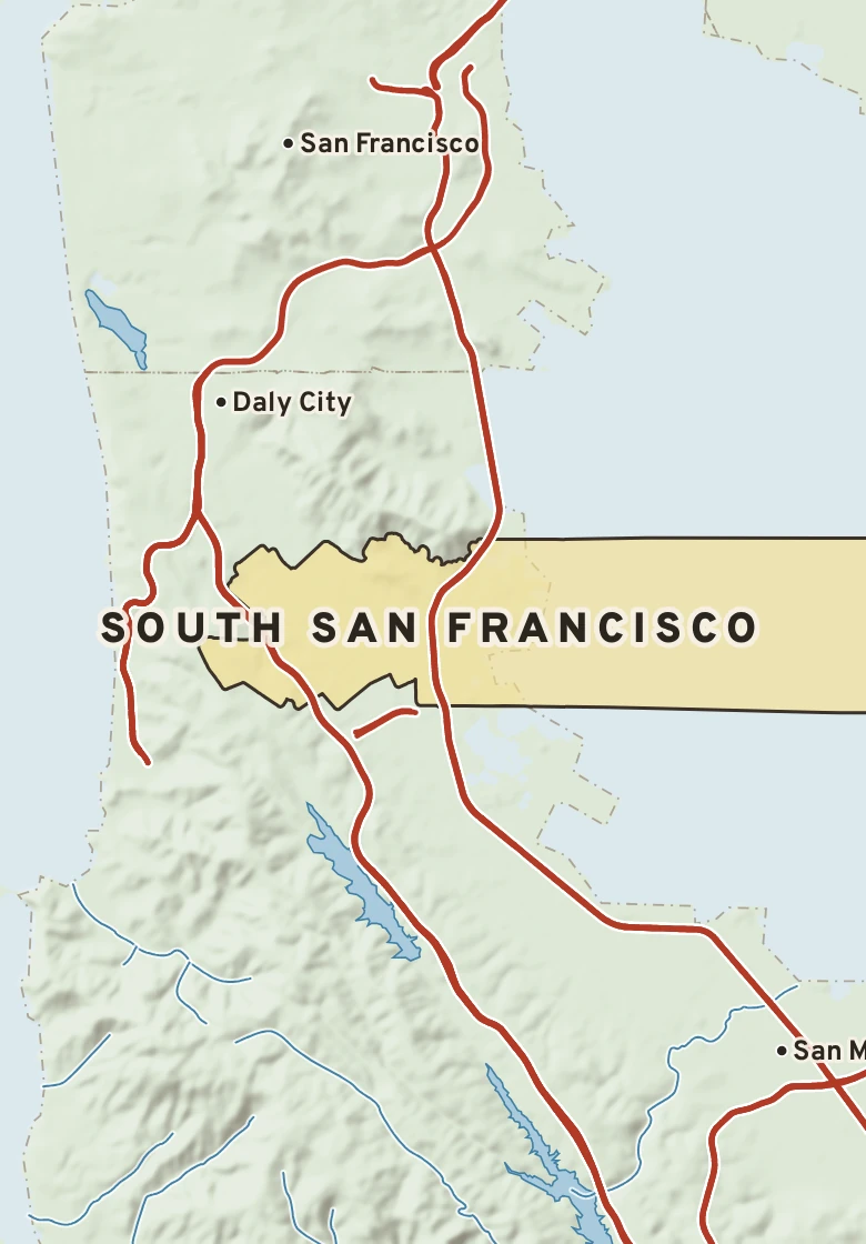 Atlas plate of South San Francisco, California.