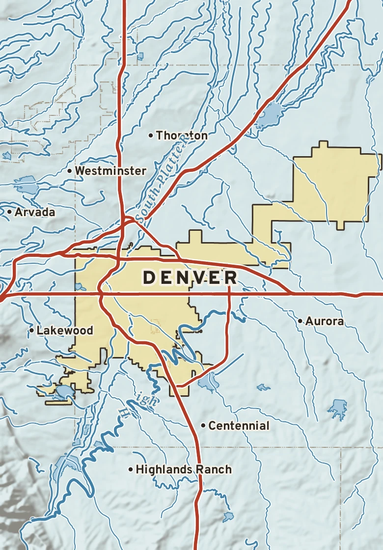 Atlas plate of Denver, Colorado.