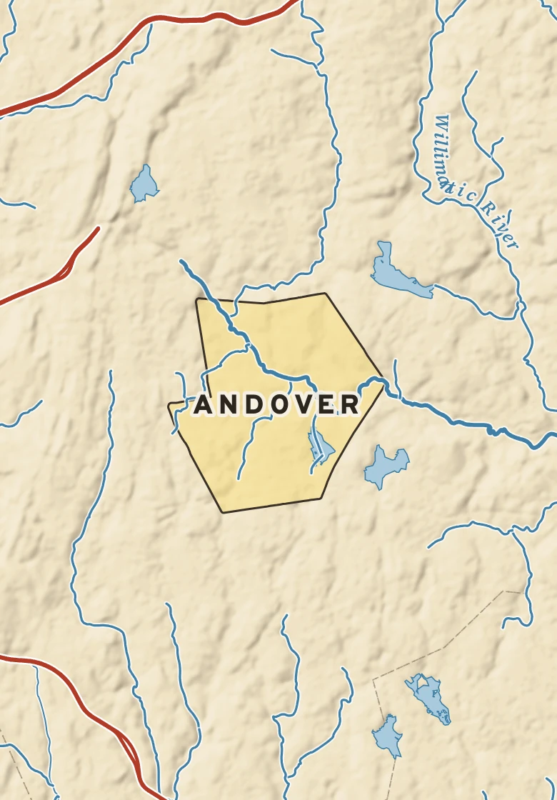 Atlas plate of Andover, Connecticut.