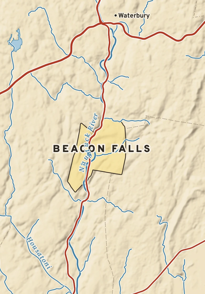 Atlas plate of Beacon Falls, Connecticut.