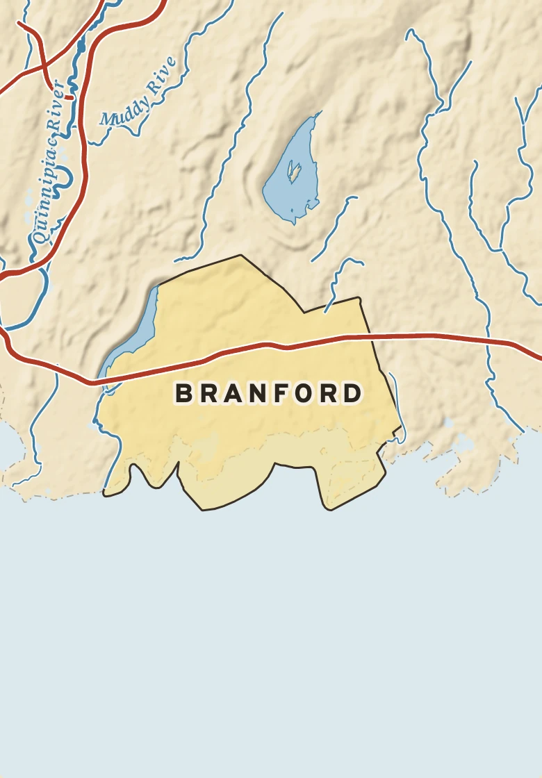 Atlas plate of Branford, Connecticut.