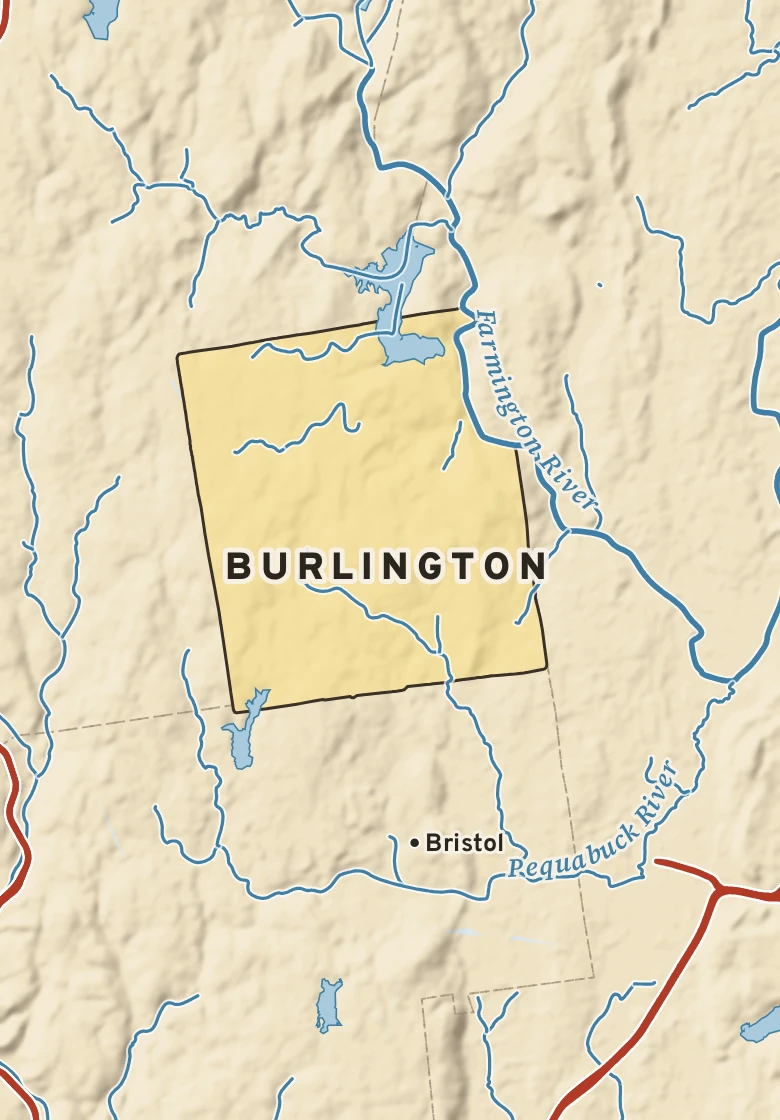 Atlas plate of Burlington, Connecticut.