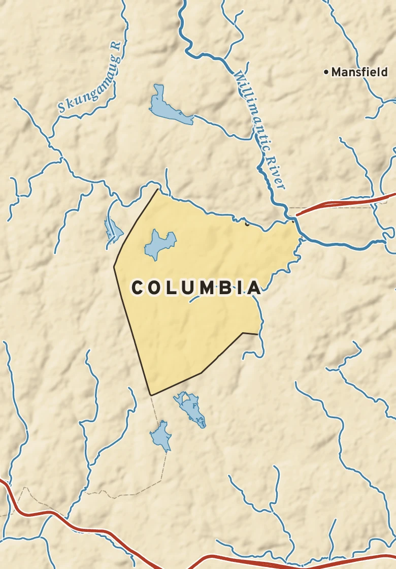 Atlas plate of Columbia, Connecticut.