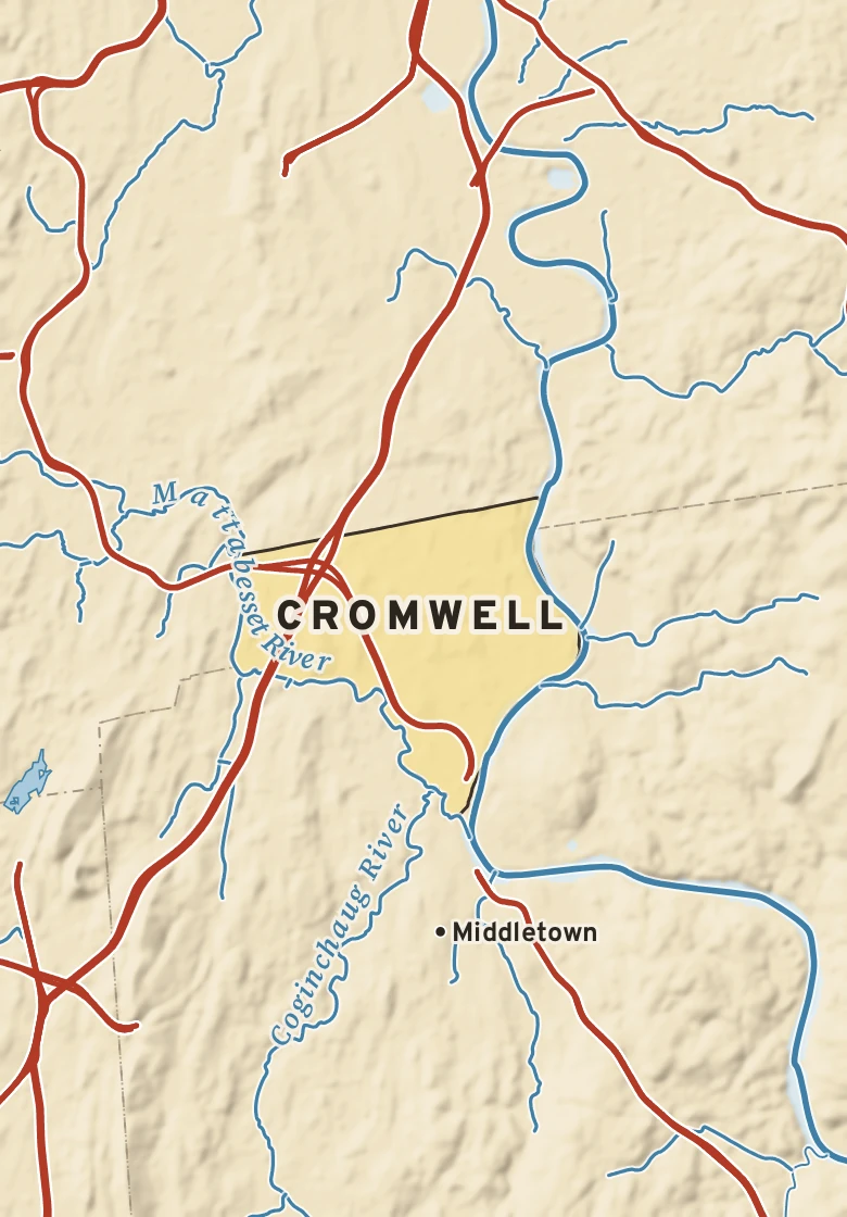 Atlas plate of Cromwell, Connecticut.