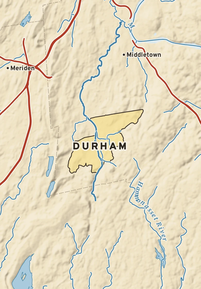Atlas plate of Durham, Connecticut.