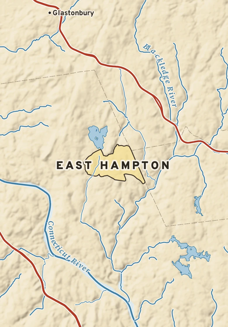 Atlas plate of East Hampton, Connecticut.