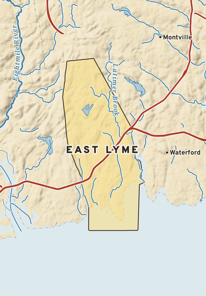 Atlas plate of East Lyme, Connecticut.