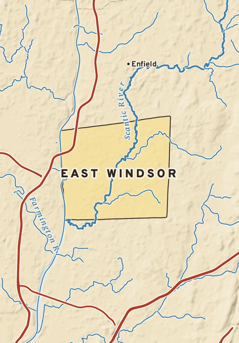 Atlas plate of East Windsor, Connecticut.