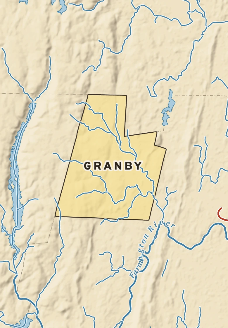 Atlas plate of Granby, Connecticut.