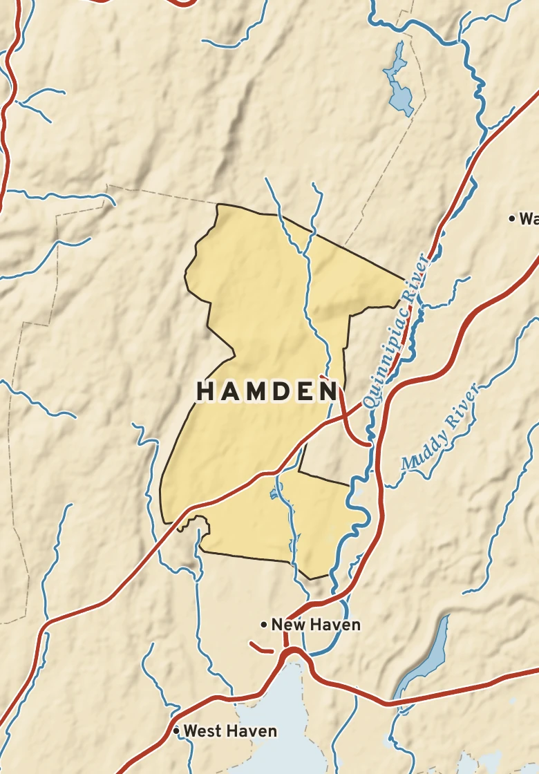 Atlas plate of Hamden, Connecticut.