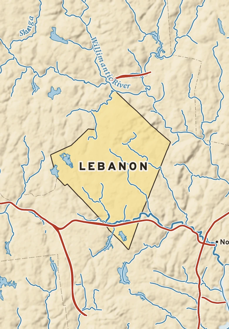 Atlas plate of Lebanon, Connecticut.