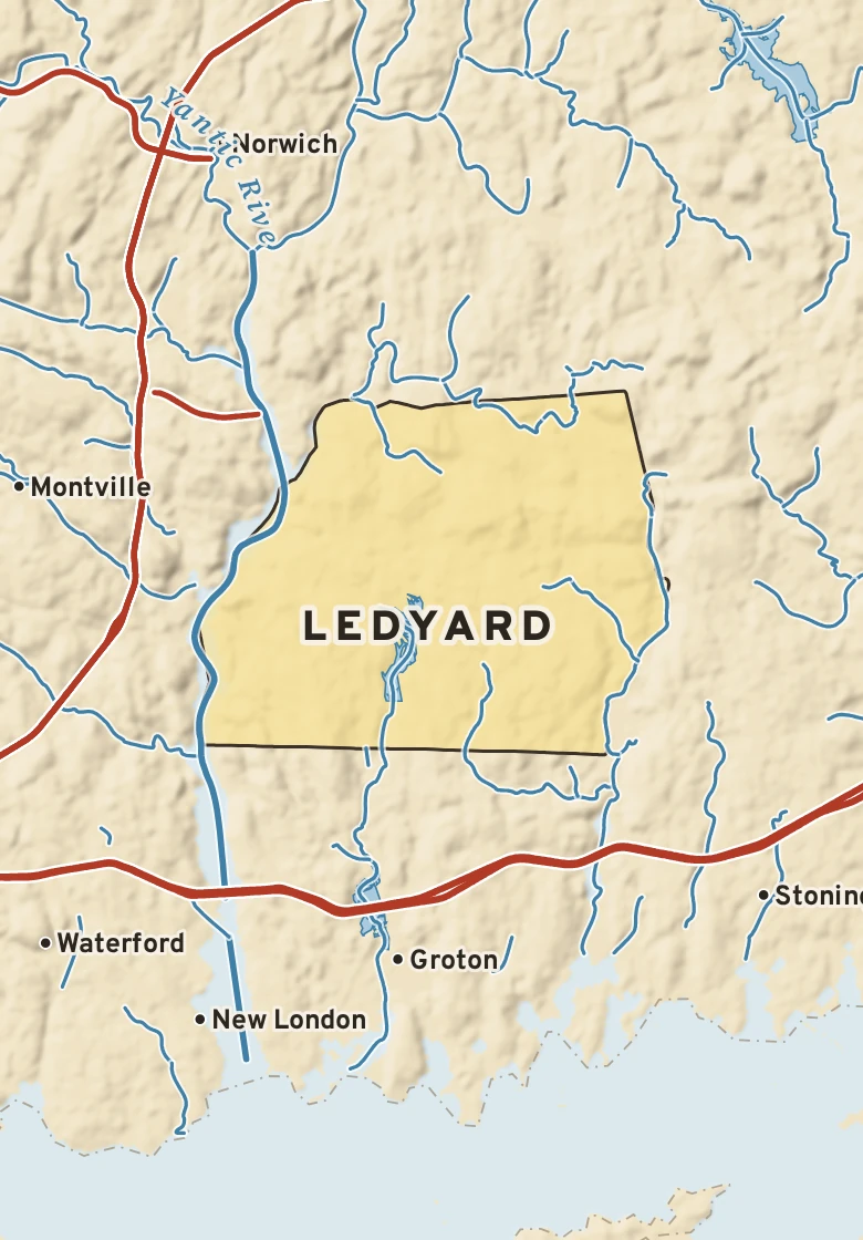 Atlas plate of Ledyard, Connecticut.