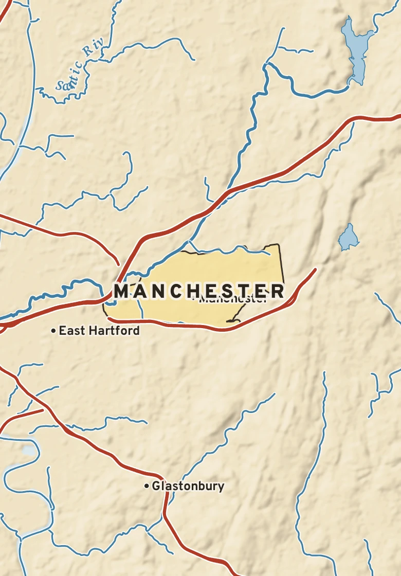 Atlas plate of Manchester, Connecticut.