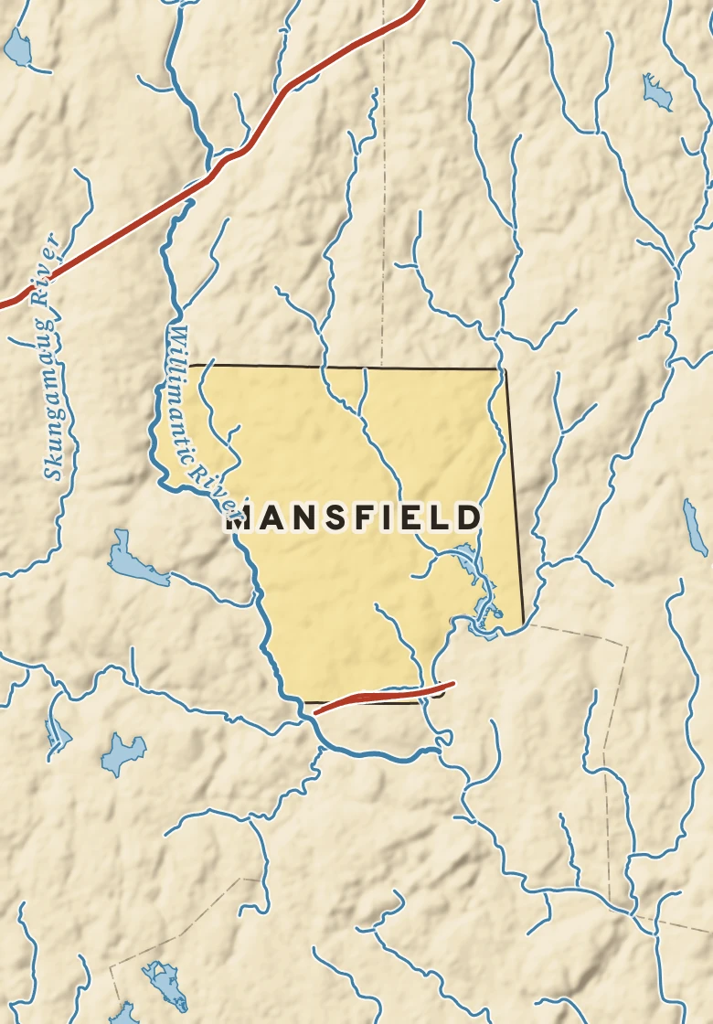 Atlas plate of Mansfield, Connecticut.