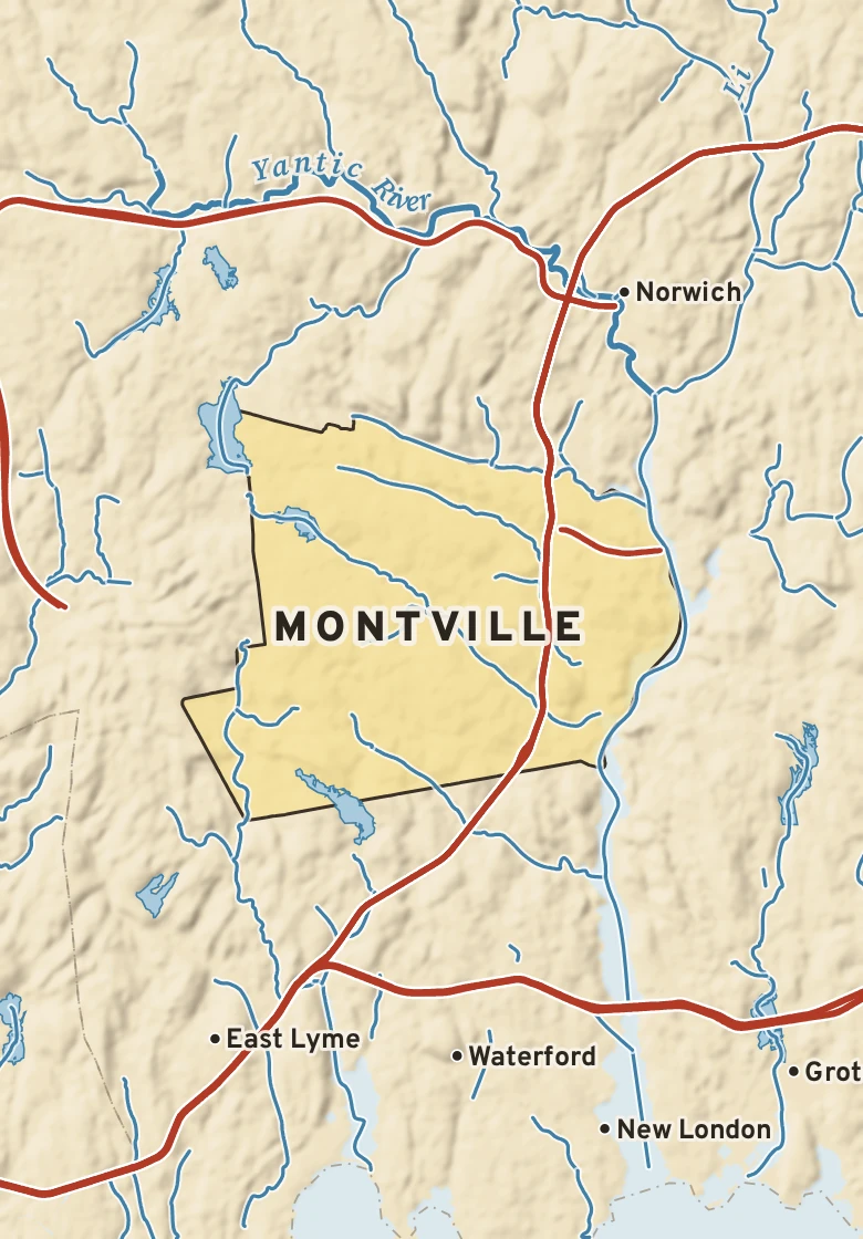 Atlas plate of Montville, Connecticut.