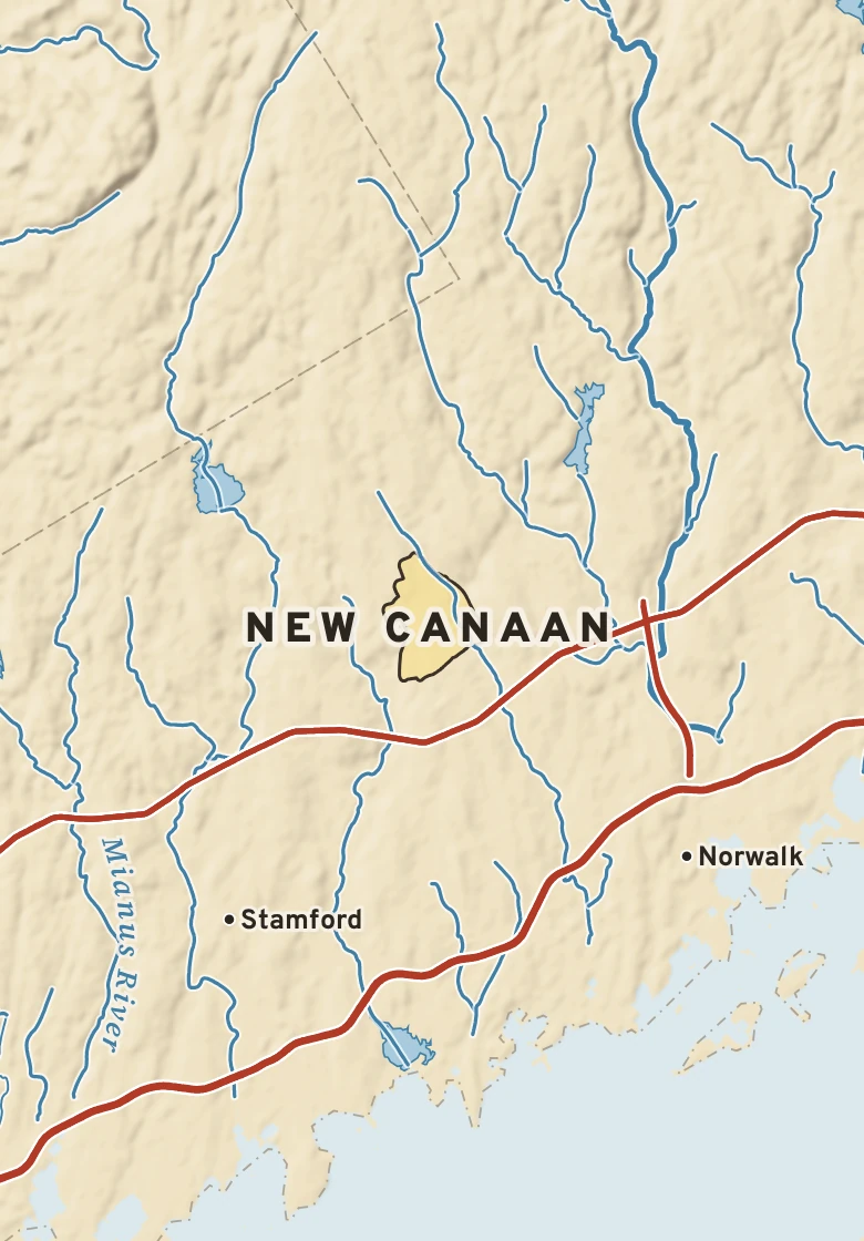 Atlas plate of New Canaan, Connecticut.