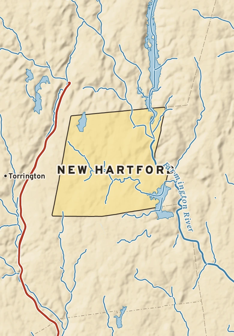 Atlas plate of New Hartford, Connecticut.
