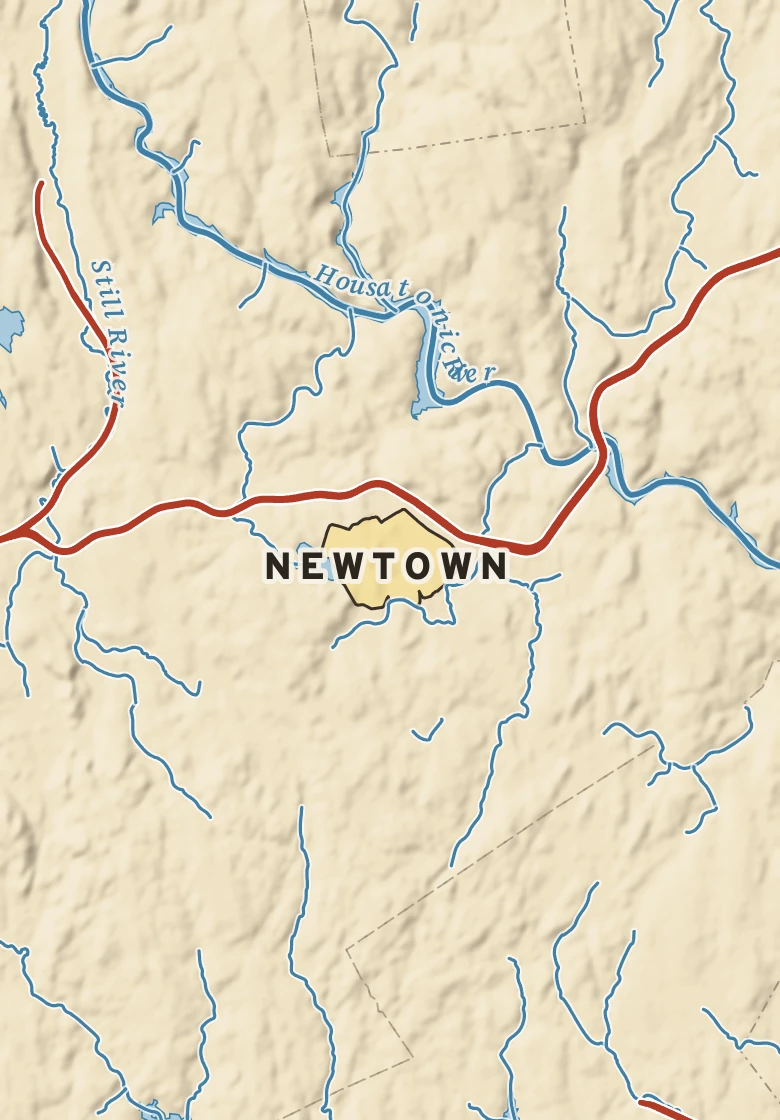 Atlas plate of Newtown, Connecticut.