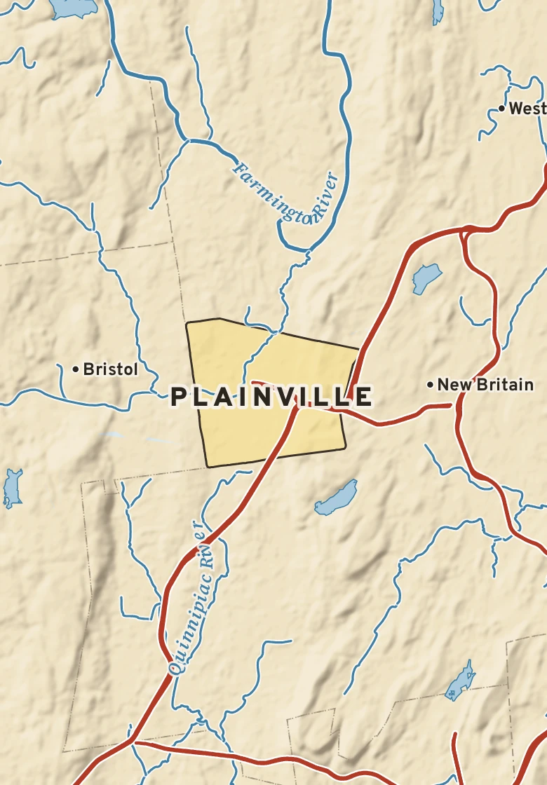 Atlas plate of Plainville, Connecticut.