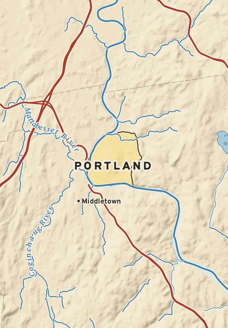 Atlas plate of Portland, Connecticut.
