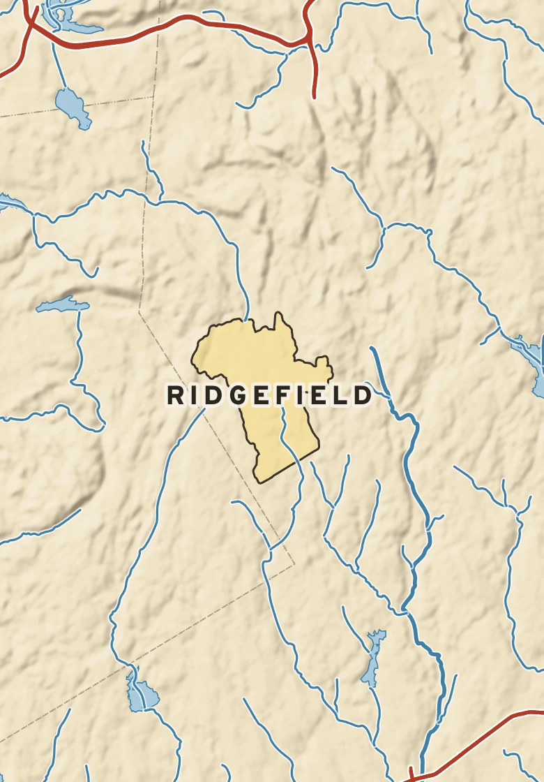 Atlas plate of Ridgefield, Connecticut.