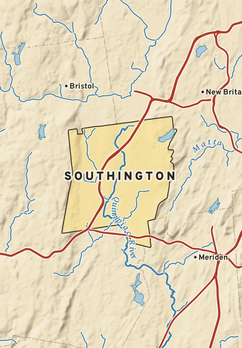 Atlas plate of Southington, Connecticut.