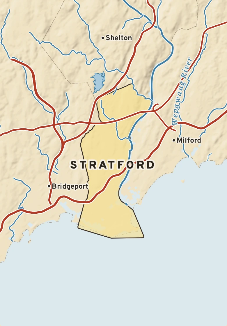 Atlas plate of Stratford, Connecticut.