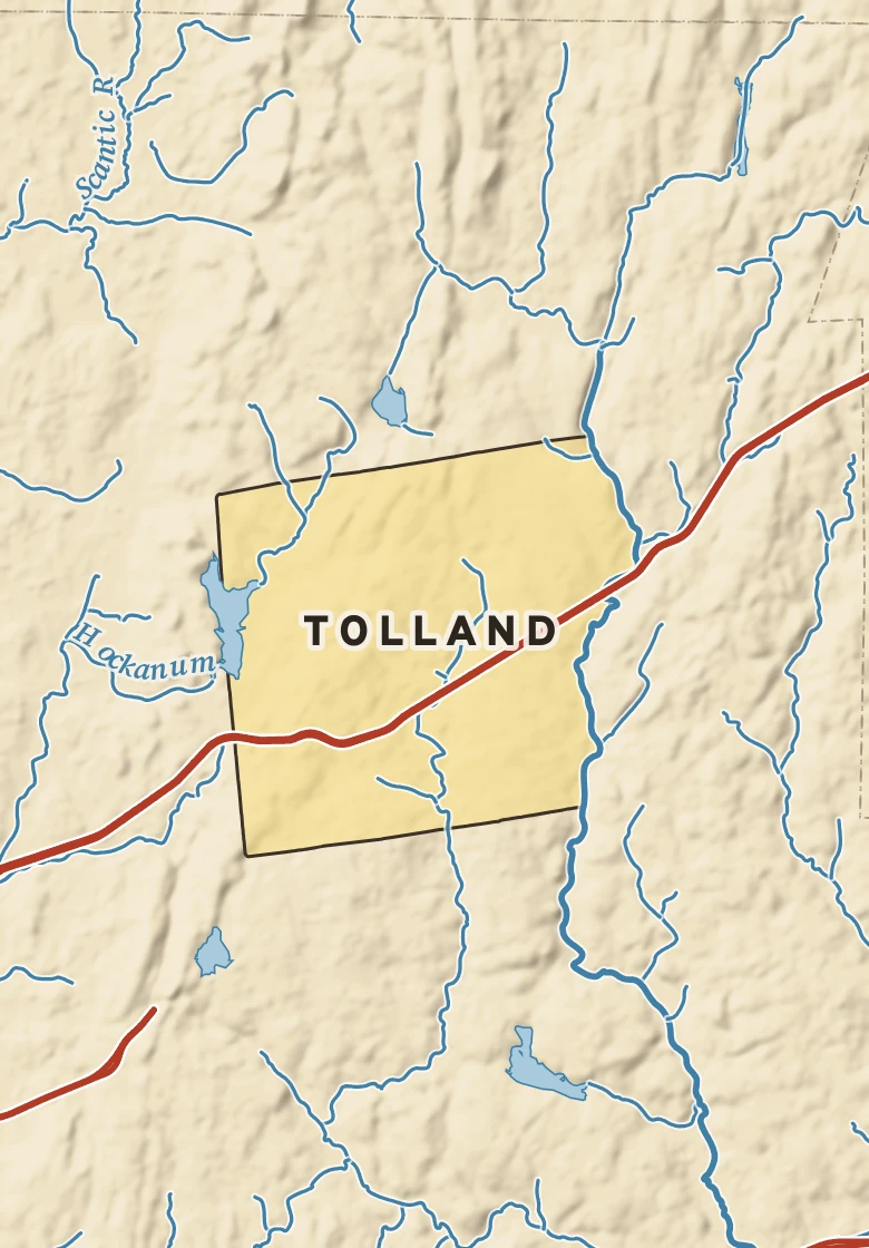 Atlas plate of Tolland, Connecticut.