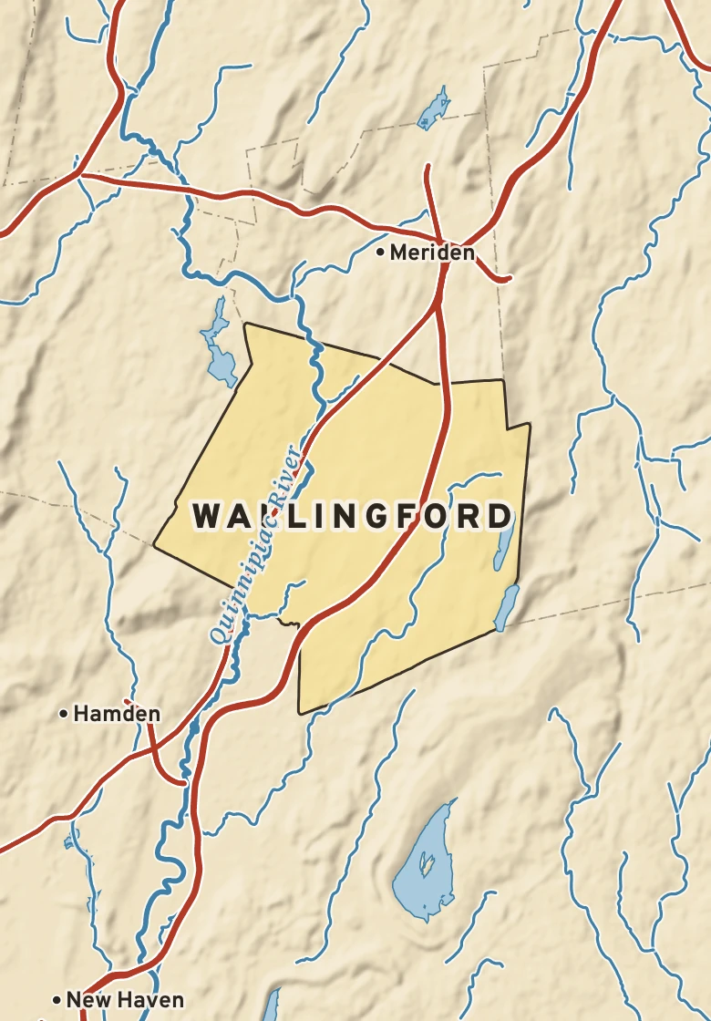 Atlas plate of Wallingford, Connecticut.