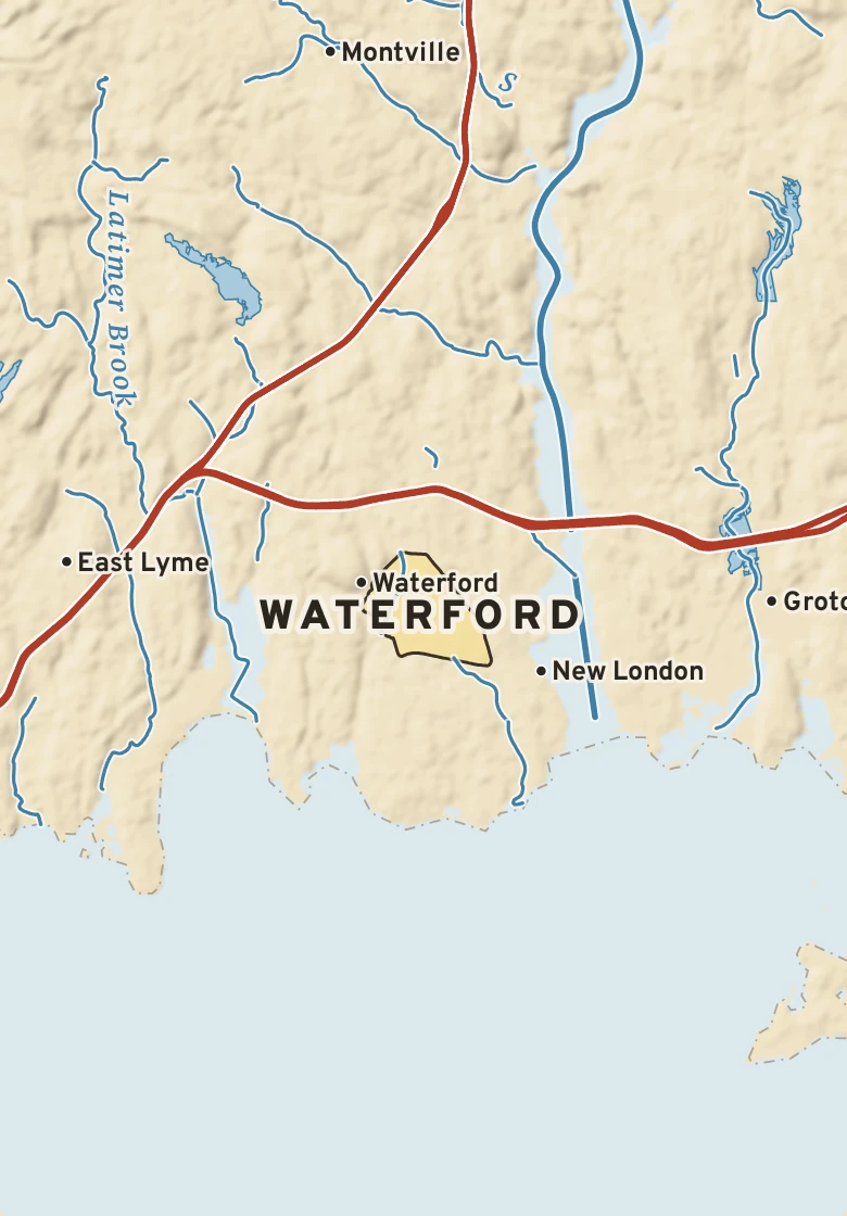 Atlas plate of Waterford, Connecticut.