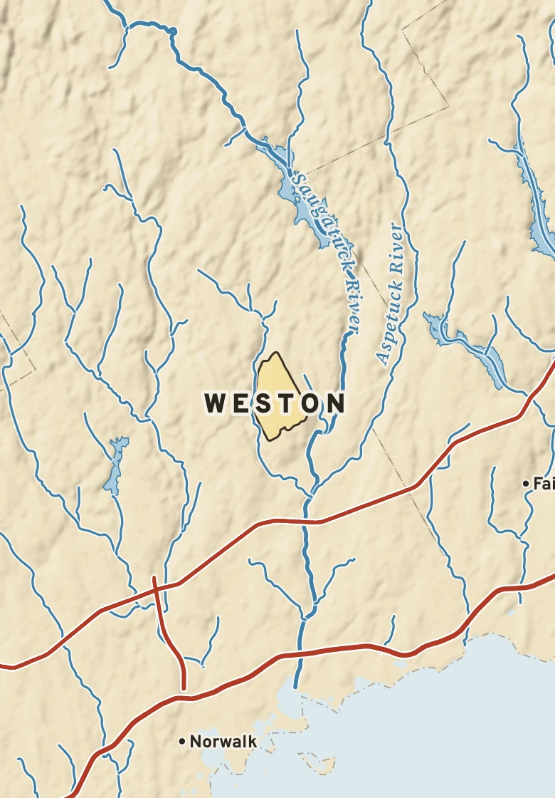 Atlas plate of Weston, Connecticut.