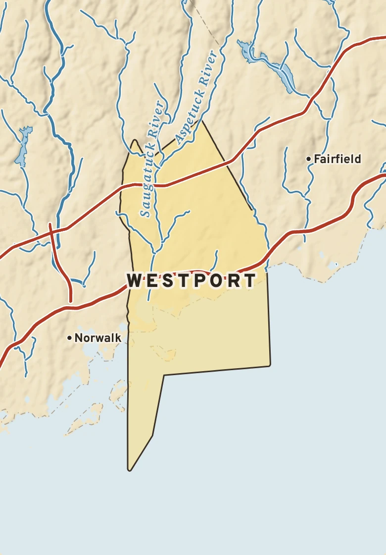 Atlas plate of Westport, Connecticut.