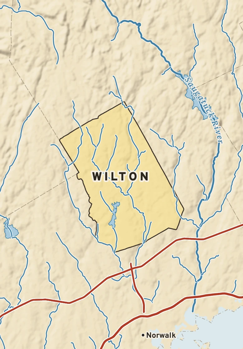 Atlas plate of Wilton, Connecticut.