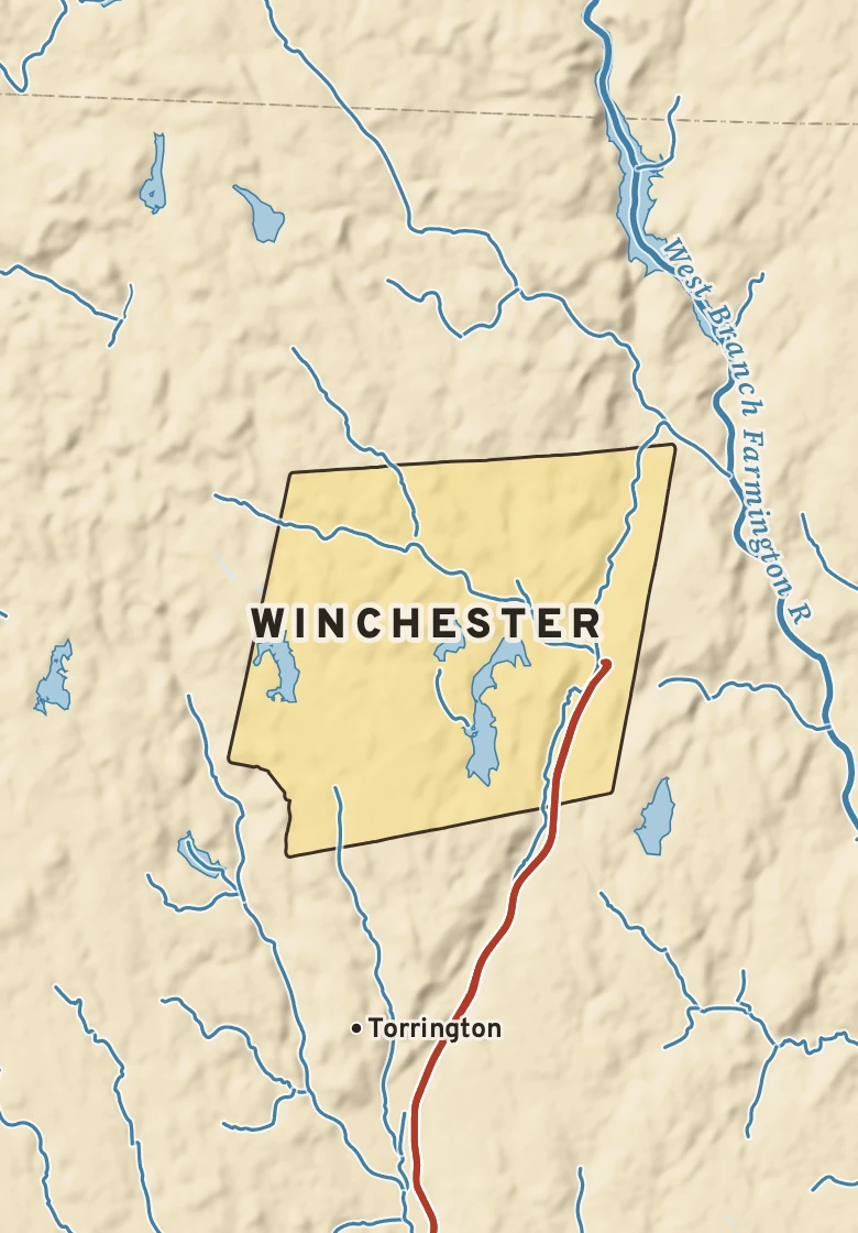 Atlas plate of Winchester, Connecticut.