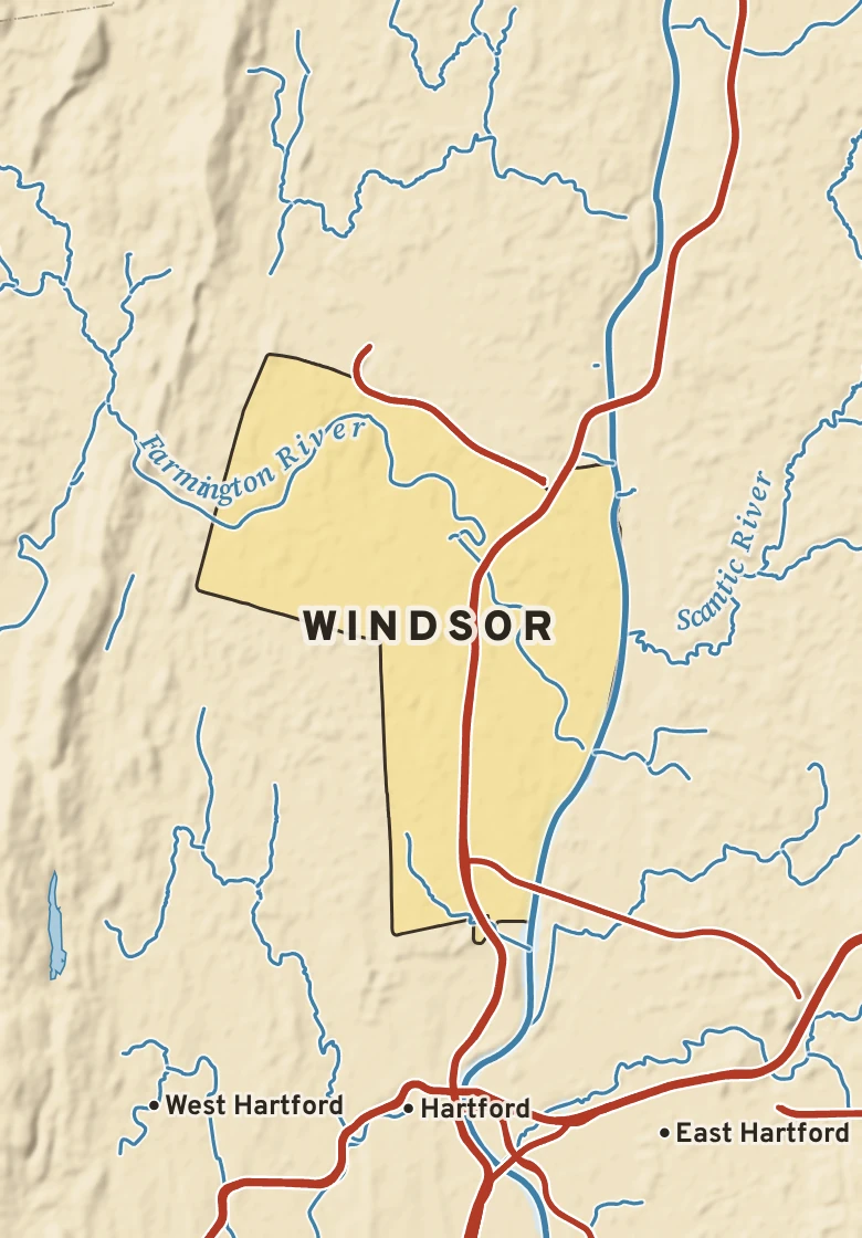 Atlas plate of Windsor, Connecticut.