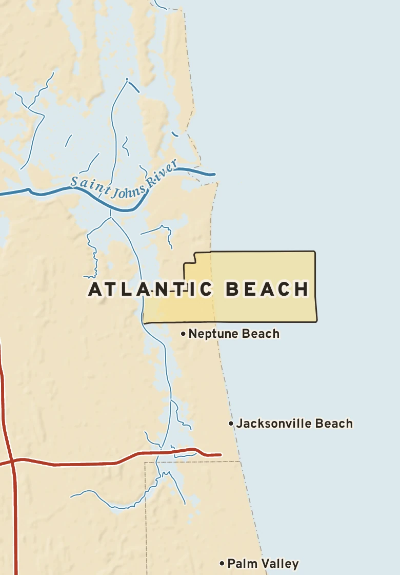 Atlas plate of Atlantic Beach, Florida.