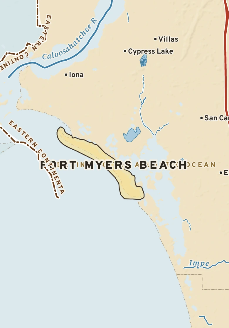 Atlas plate of Fort Myers Beach, Florida.