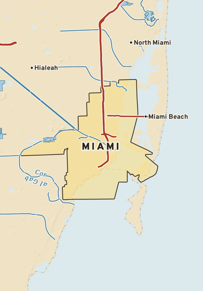 Atlas plate of Miami, Florida.