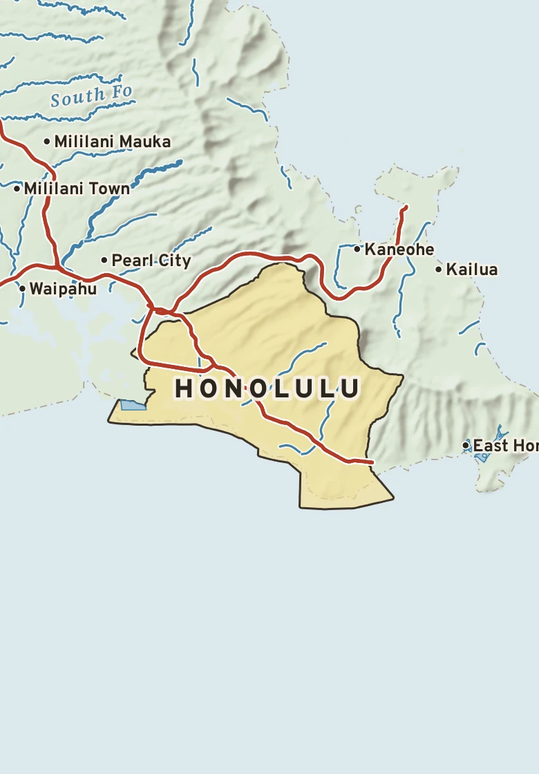 Atlas plate of Honolulu, Hawaii.