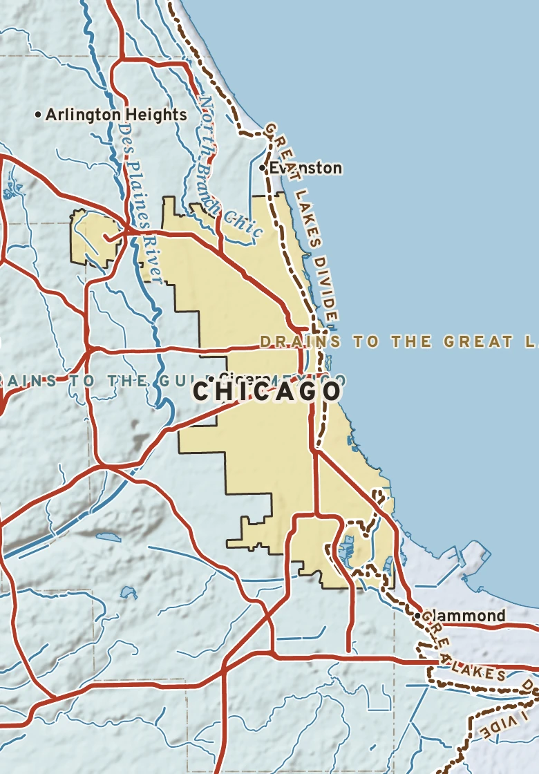 Atlas plate of Chicago, Illinois.