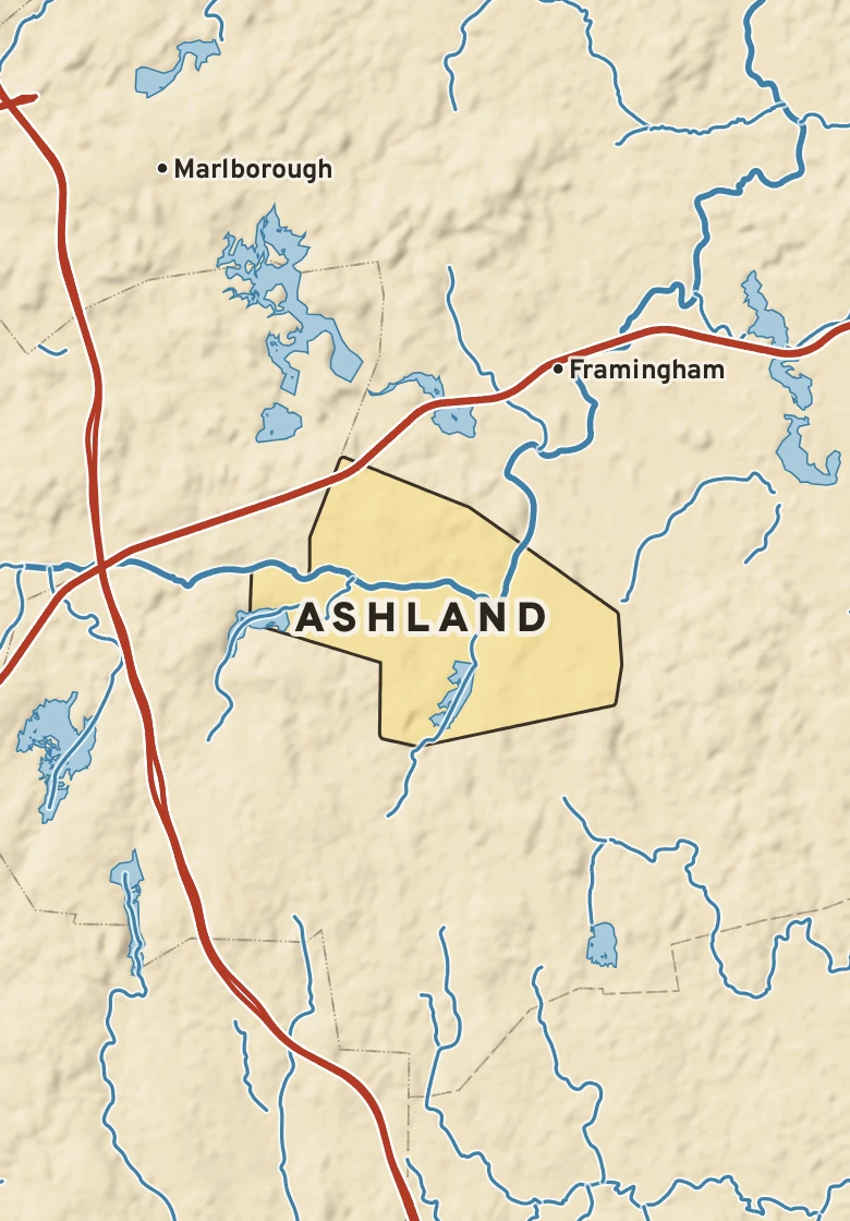 Atlas plate of Ashland, Massachusetts.