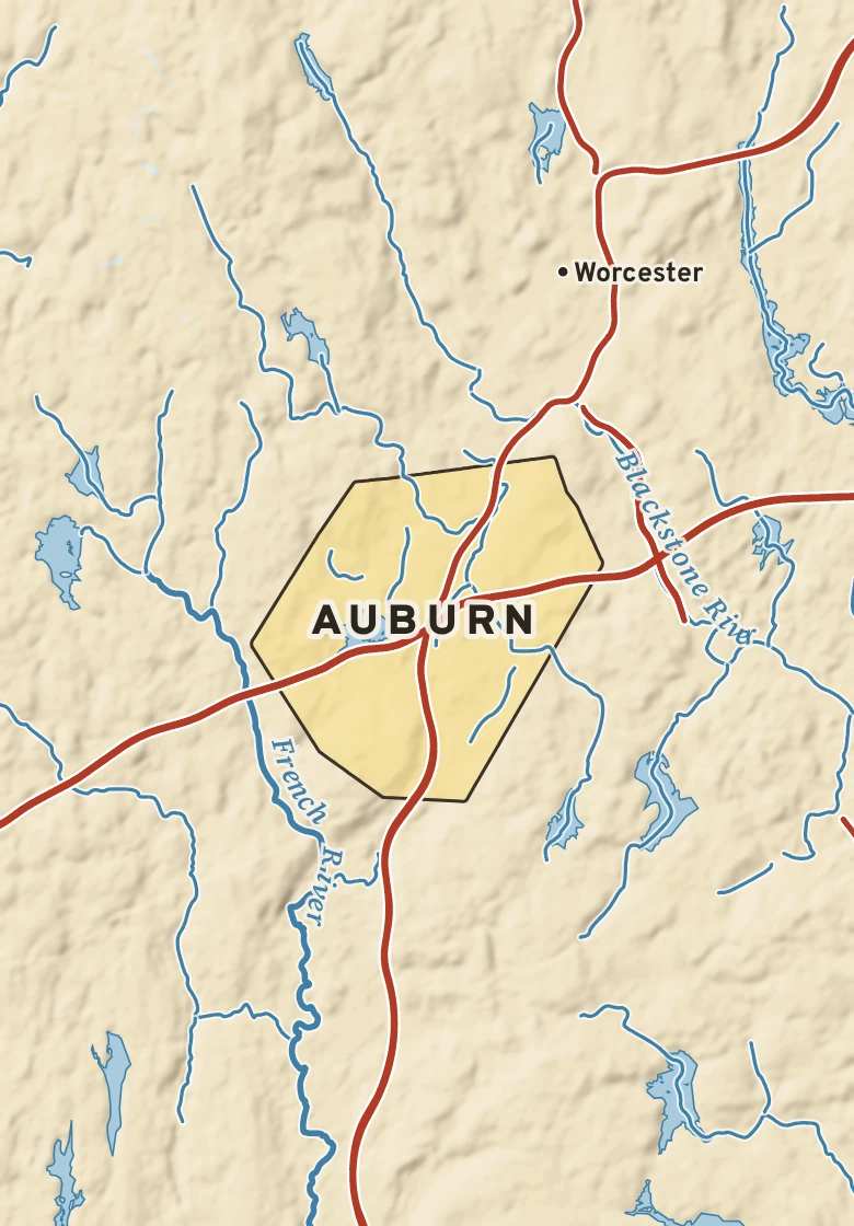 Atlas plate of Auburn, Massachusetts.