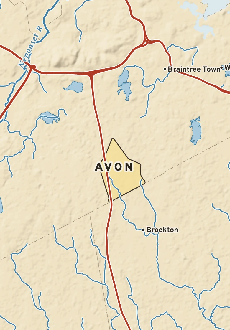 Atlas plate of Avon, Massachusetts.