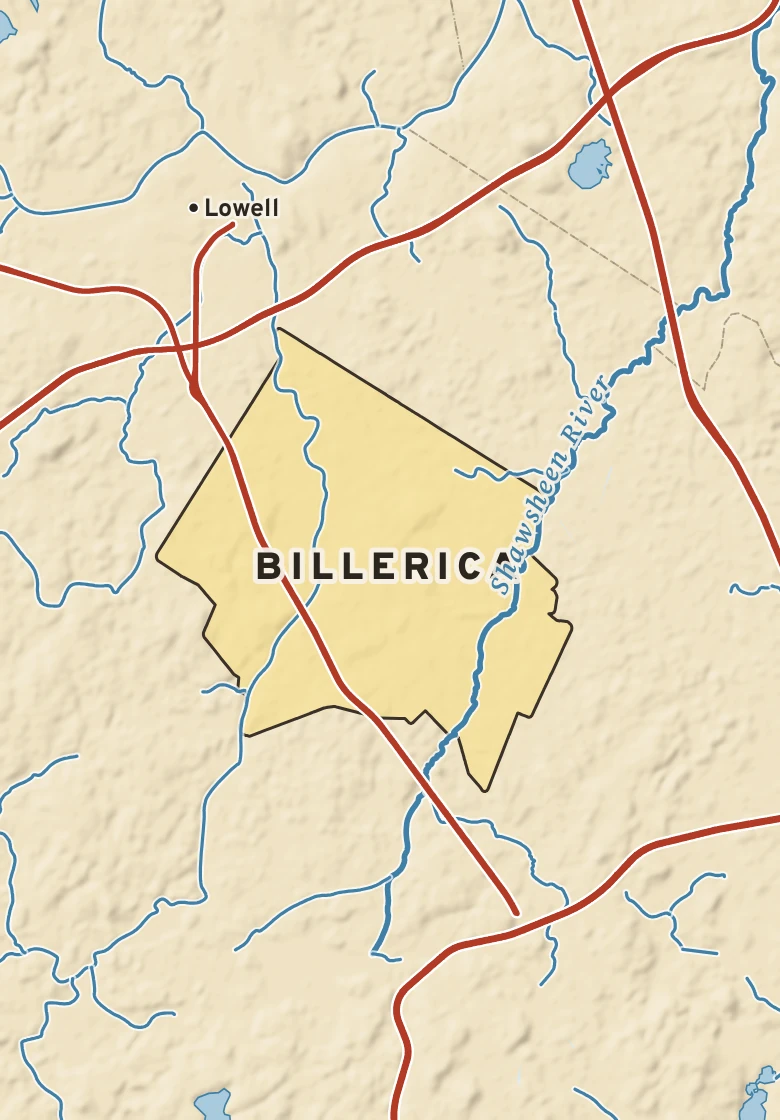 Atlas plate of Billerica, Massachusetts.