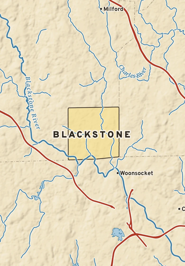 Atlas plate of Blackstone, Massachusetts.