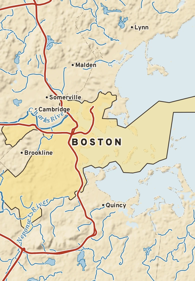 Atlas plate of Boston, Massachusetts.