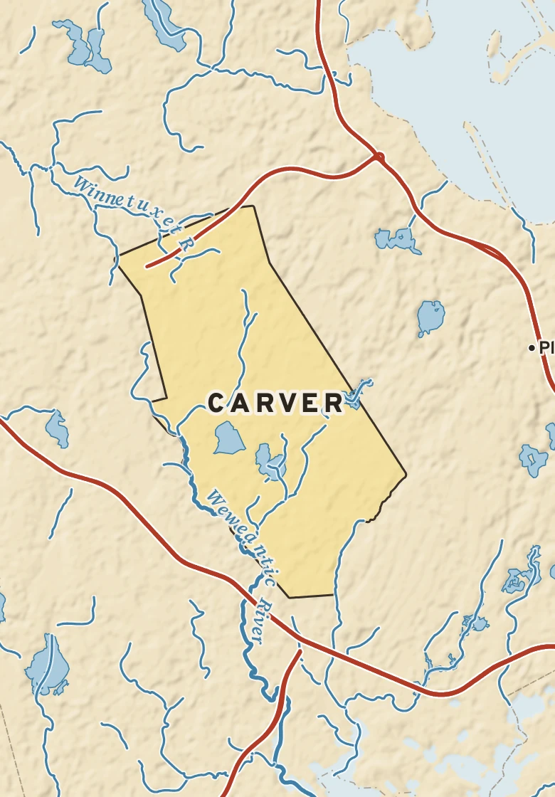 Atlas plate of Carver, Massachusetts.